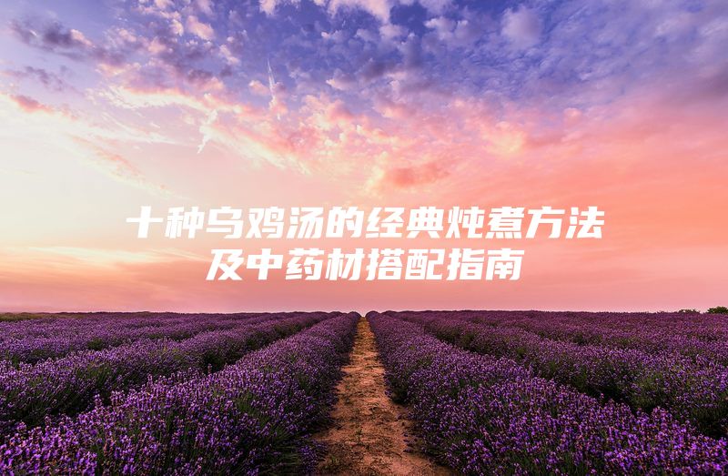 十种乌鸡汤的经典炖煮方法及中药材搭配指南